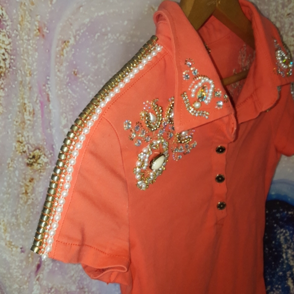 Jewel Embellished 💎💎💎 collared bodycon dress - Picture 4 of 14